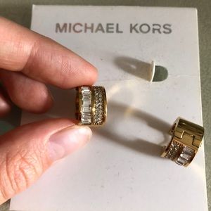 Michael Kors huggie hoop earrings crystal gold